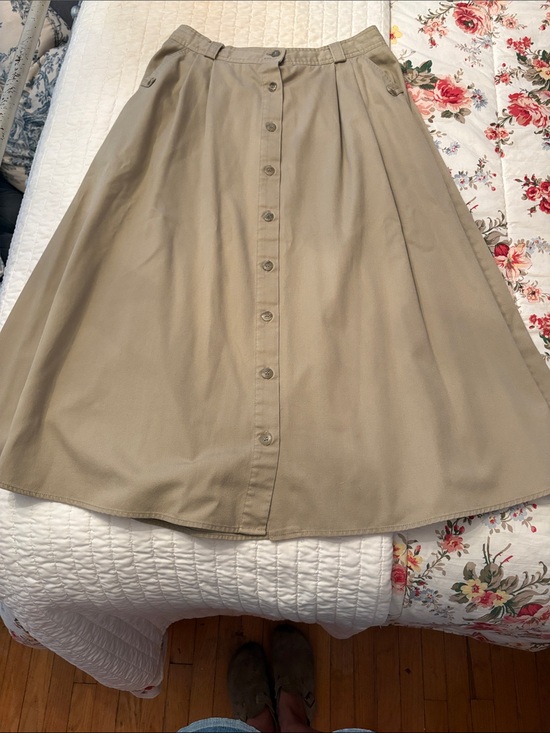 Cabin Creek Dresses & Skirts - Vintage Classic Button-Front A-Line Skirt - Taupe